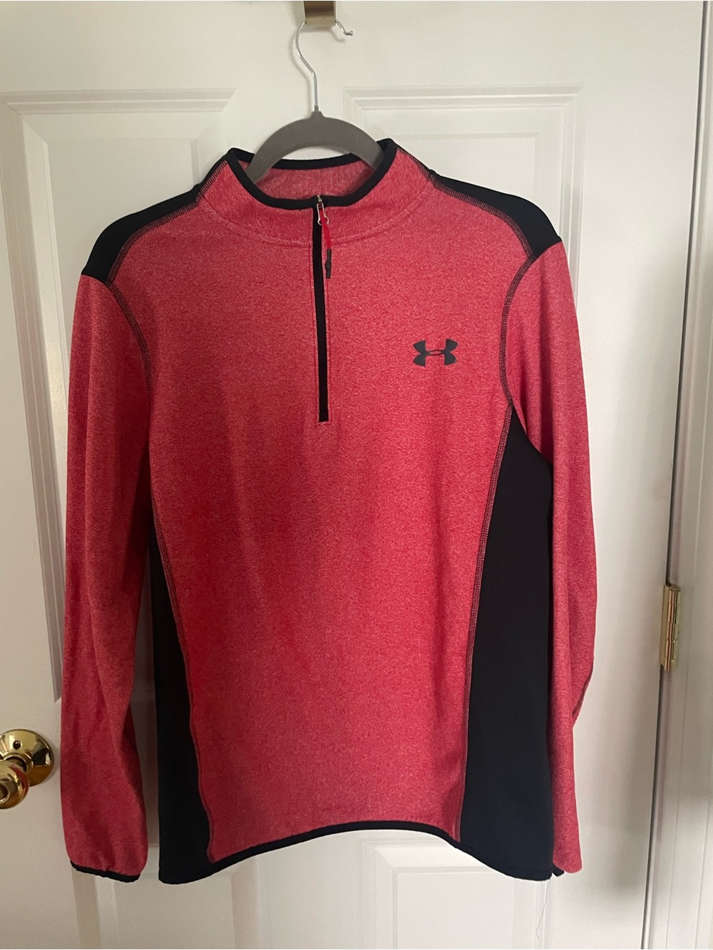Under Armour Red & Black 1/4 Zip Performance Pullover